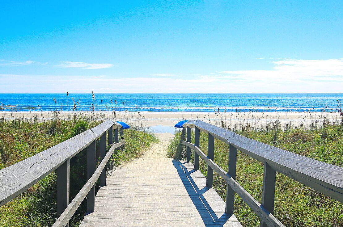 beautiful beach and boardwalk