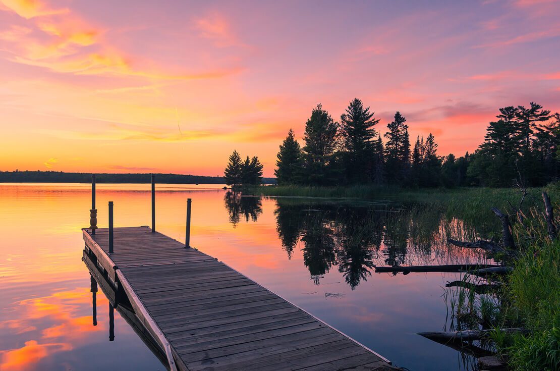 lake northern minnesota sunset